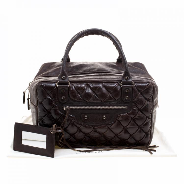 Pre Owned Balenciaga Charbon Matelasse Leather MM Bag