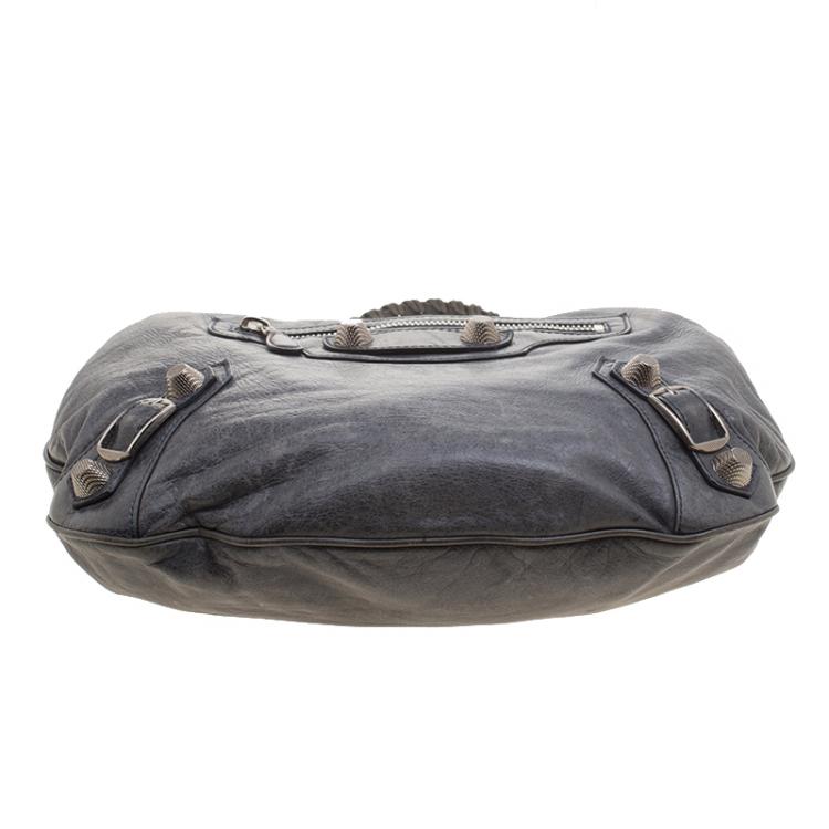 Pre Owned Balenciaga Grey Leather Giant Hobo
