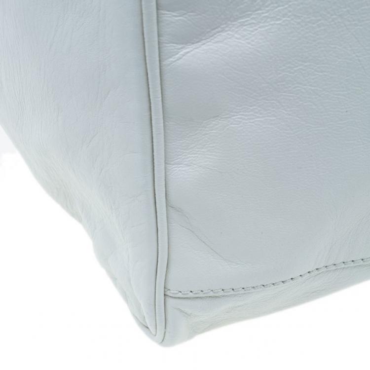 Pre Owned Balenciaga White Leather Giant Midday Bag