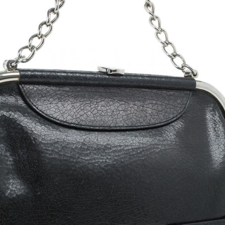 Pre Owned Balenciaga Black Leather Frame Bag