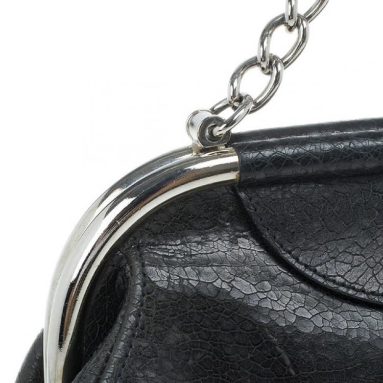 Pre Owned Balenciaga Black Leather Frame Bag