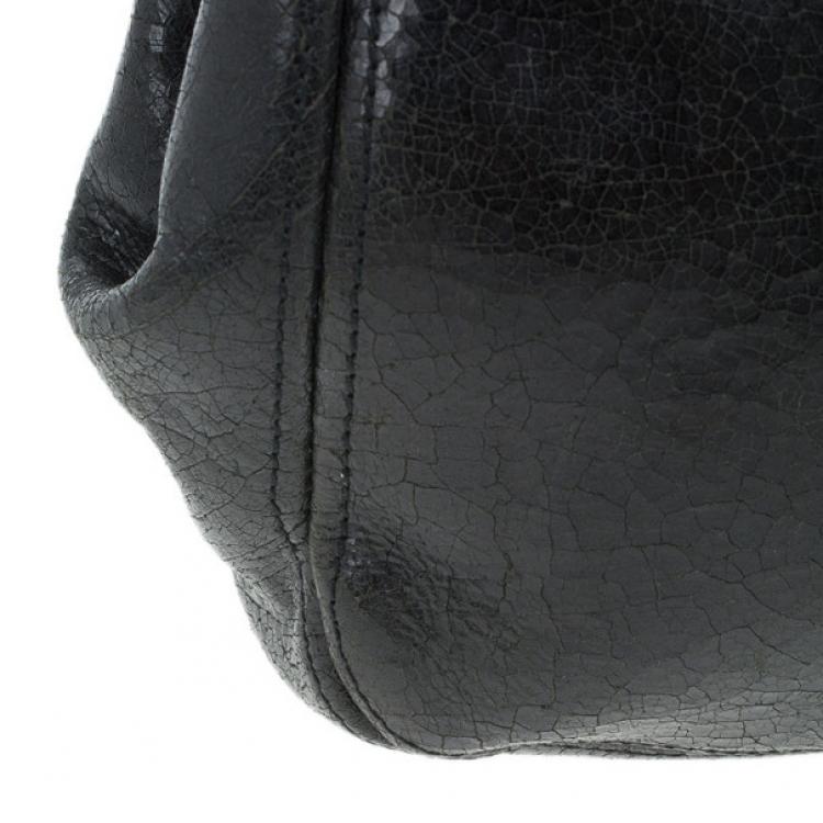 Pre Owned Balenciaga Black Leather Frame Bag