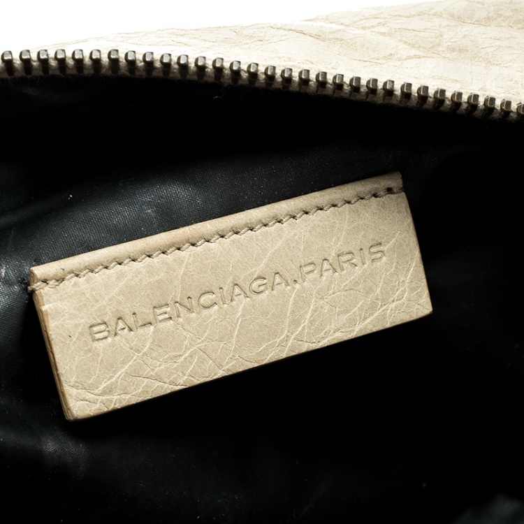 Pre Owned Balenciaga Beige  Leather Cosmetic Pouch