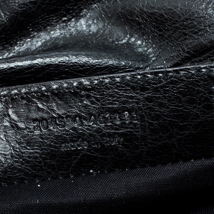 Pre Owned Balenciaga Black Leather Giant Envelope Flap Clutch
