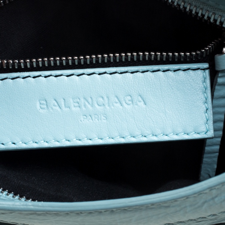 Pre Owned Balenciaga Vert Jade Leather Mini Covered Hardware City Bag