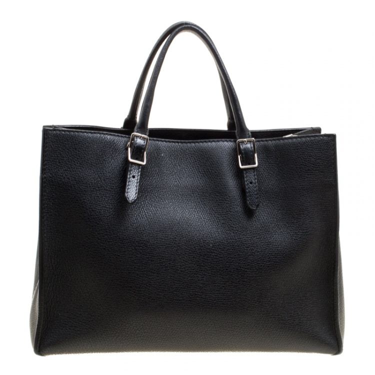 Pre Owned Balenciaga Black Leather Papier A6 Zip Top Handle Bag 