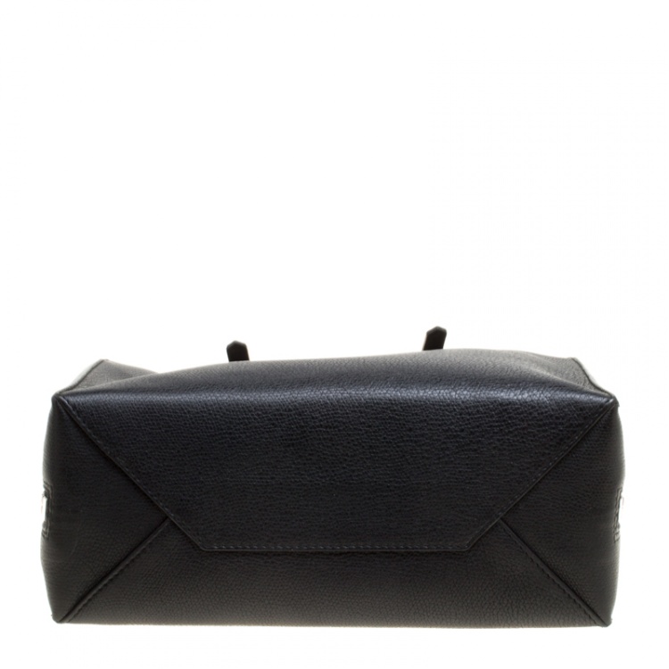 Pre Owned Balenciaga Black Leather Papier A6 Zip Top Handle Bag 