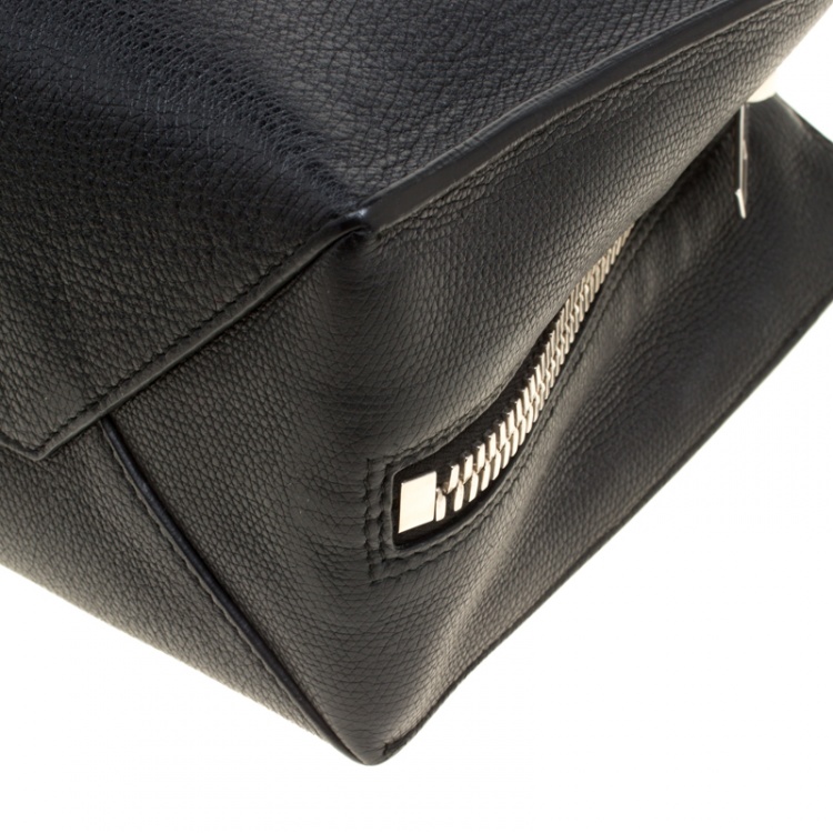 Pre Owned Balenciaga Black Leather Papier A6 Zip Top Handle Bag 