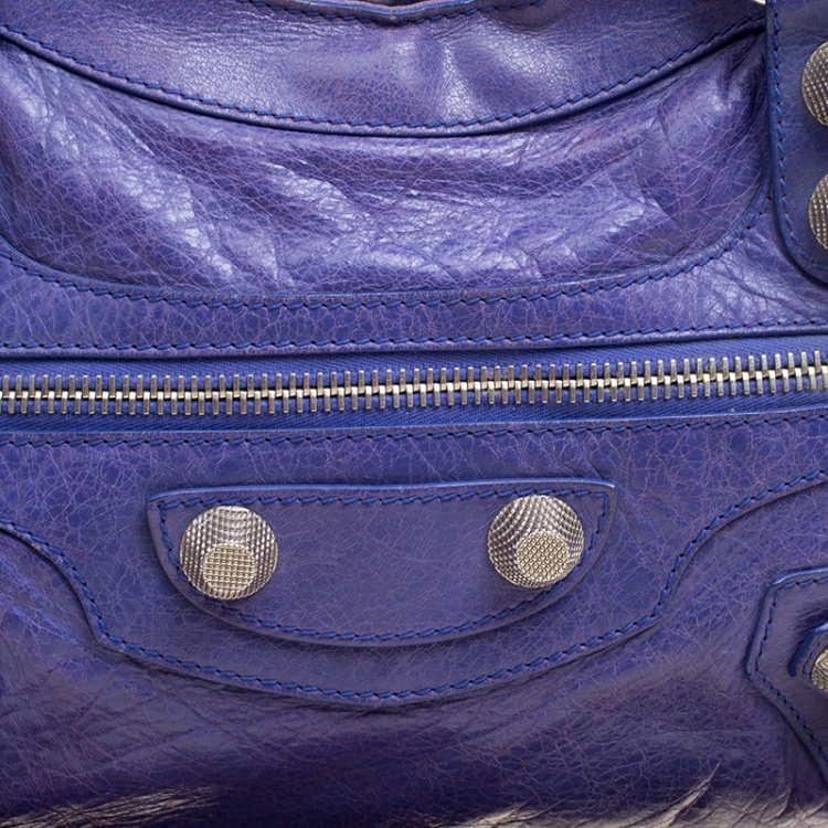 Pre Owned Balenciaga Lavander Leather Classic City Top Handle Bag