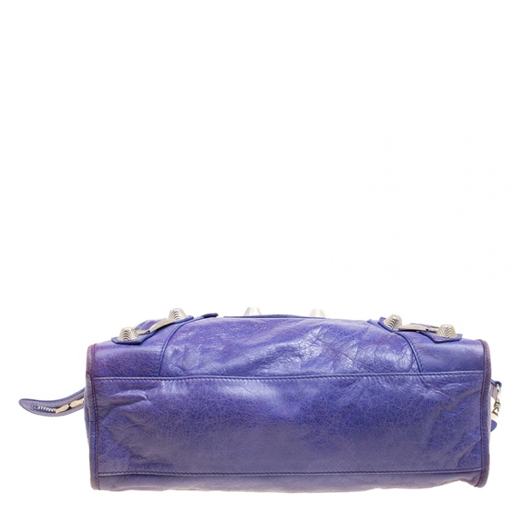 Pre Owned Balenciaga Lavander Leather Classic City Top Handle Bag