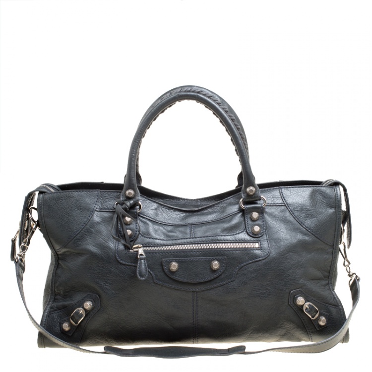 Balenciaga Anthracite Leather RH Part Time Top Handle Bag 