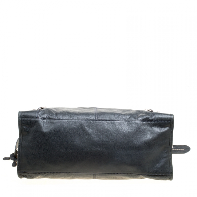 Pre Owned Balenciaga Anthracite Leather RH Part Time Top Handle Bag