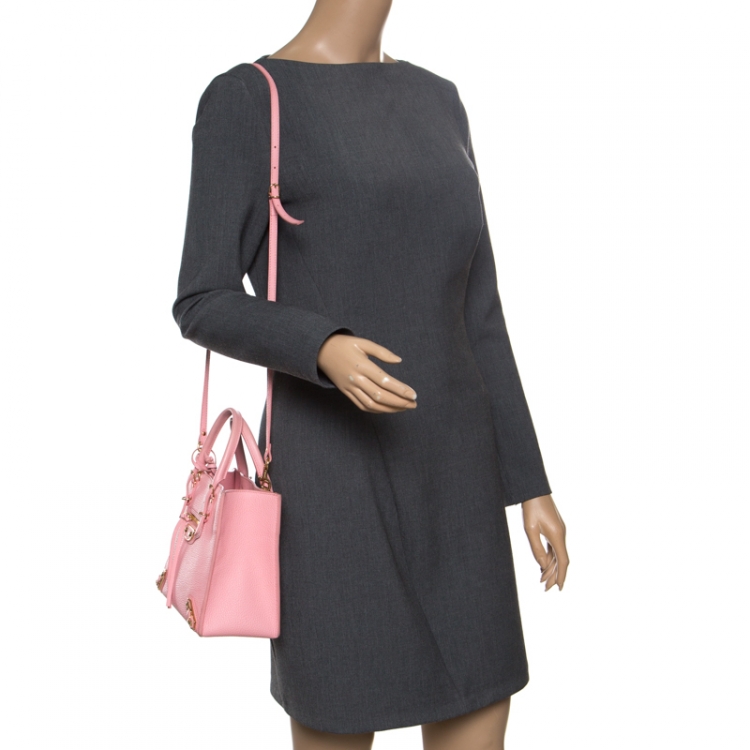Pre Owned Balenciaga Pink Leather Mini Metallic Papier A4 Top Handle Bag