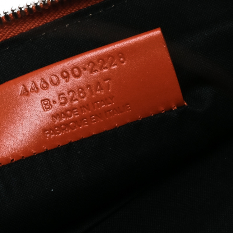 Pre Owned Balenciaga Orange Leather Valentine's Day Essential Pouch