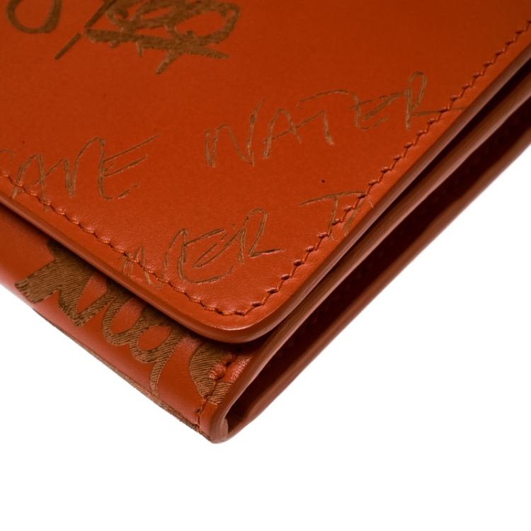 Pre Owned Balenciaga Copper Leather Valentine's Day Essential Continental Wallet