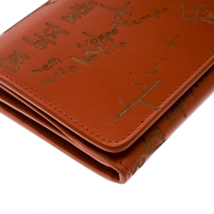 Pre Owned Balenciaga Copper Leather Valentine's Day Essential Continental Wallet