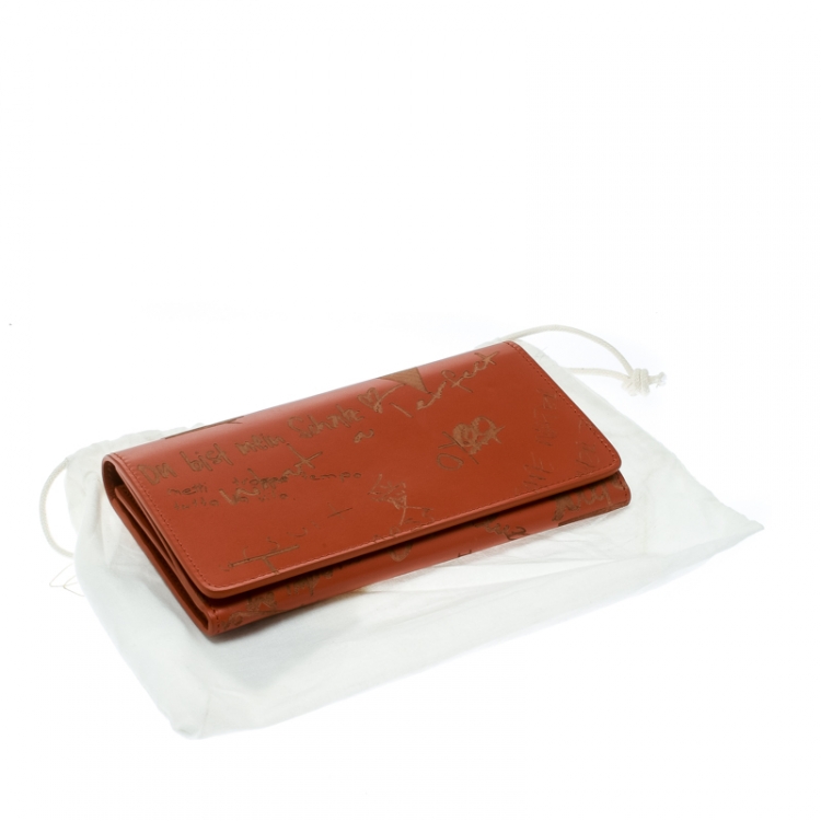 Pre Owned Balenciaga Copper Leather Valentine's Day Essential Continental Wallet