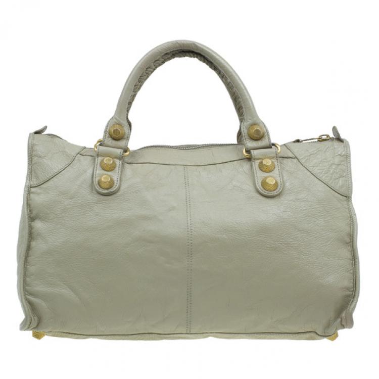 Pre Owned Balenciaga Beige Lambskin Giant Work Bag