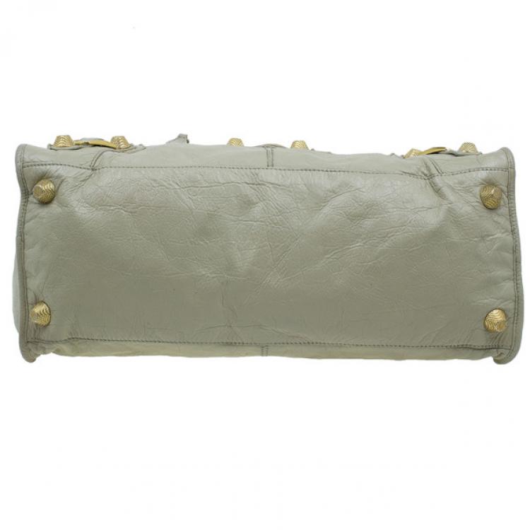 Pre Owned Balenciaga Beige Lambskin Giant Work Bag