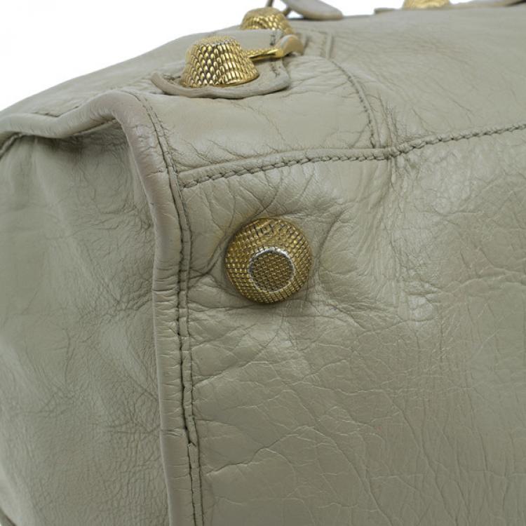 Pre Owned Balenciaga Beige Lambskin Giant Work Bag