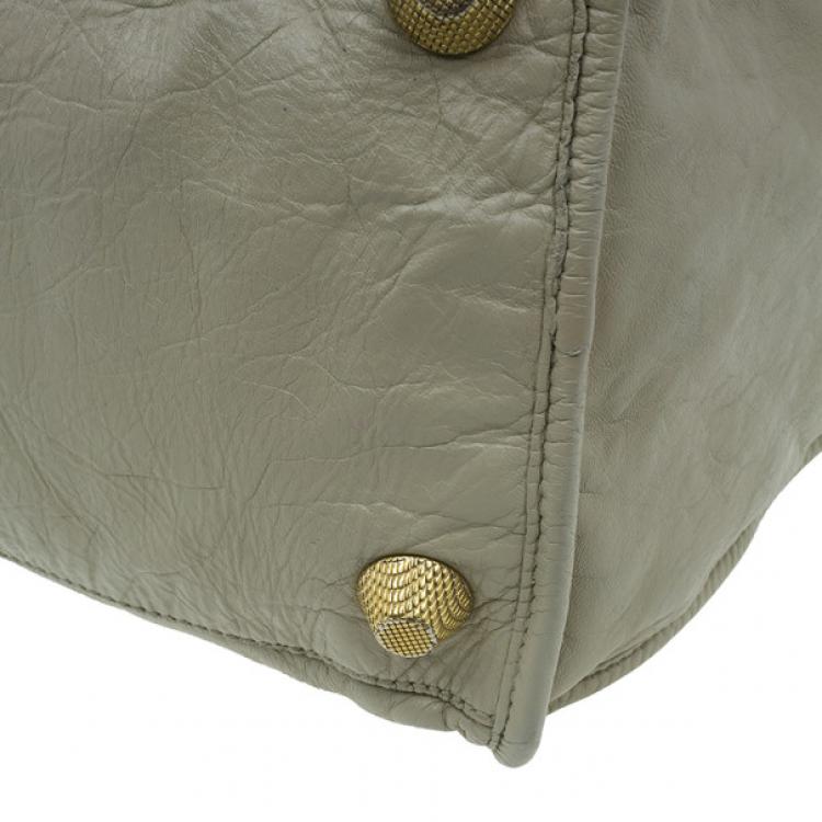 Pre Owned Balenciaga Beige Lambskin Giant Work Bag