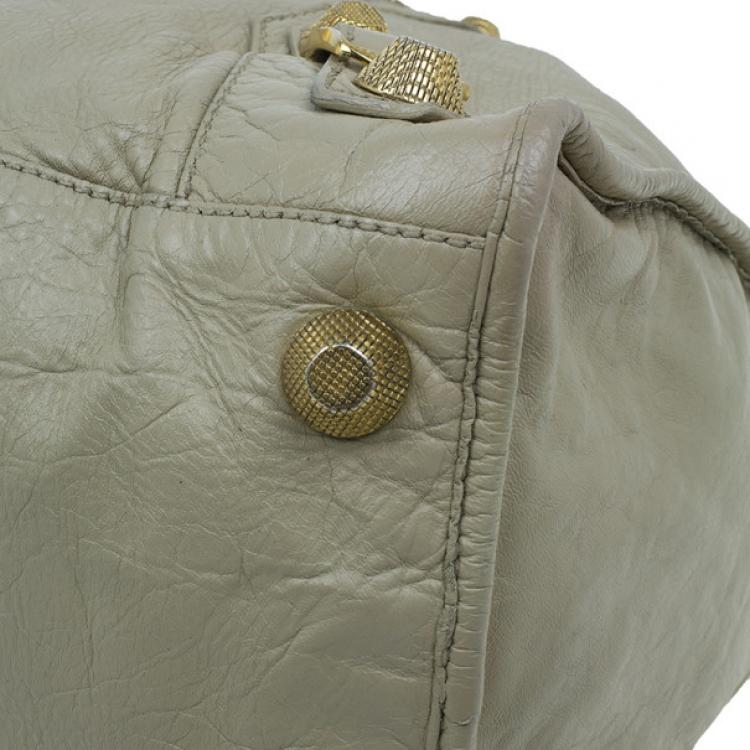 Pre Owned Balenciaga Beige Lambskin Giant Work Bag