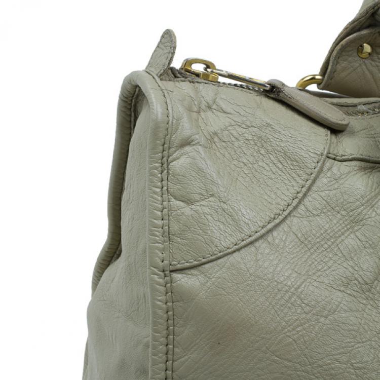 Pre Owned Balenciaga Beige Lambskin Giant Work Bag