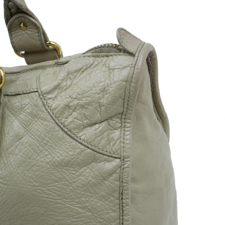 Pre Owned Balenciaga Beige Lambskin Giant Work Bag