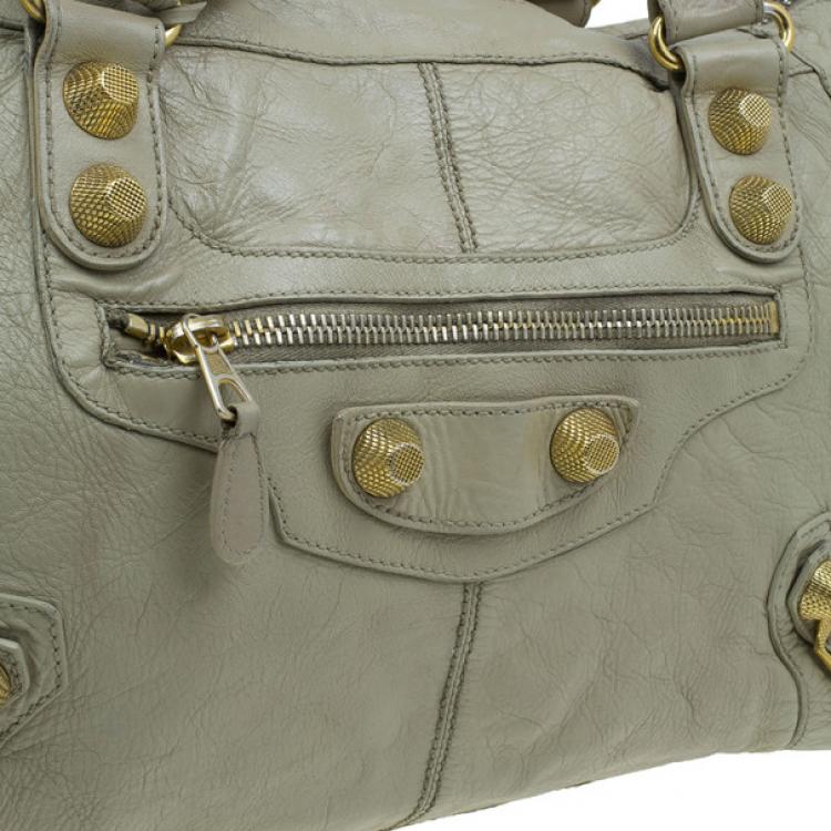 Pre Owned Balenciaga Beige Lambskin Giant Work Bag