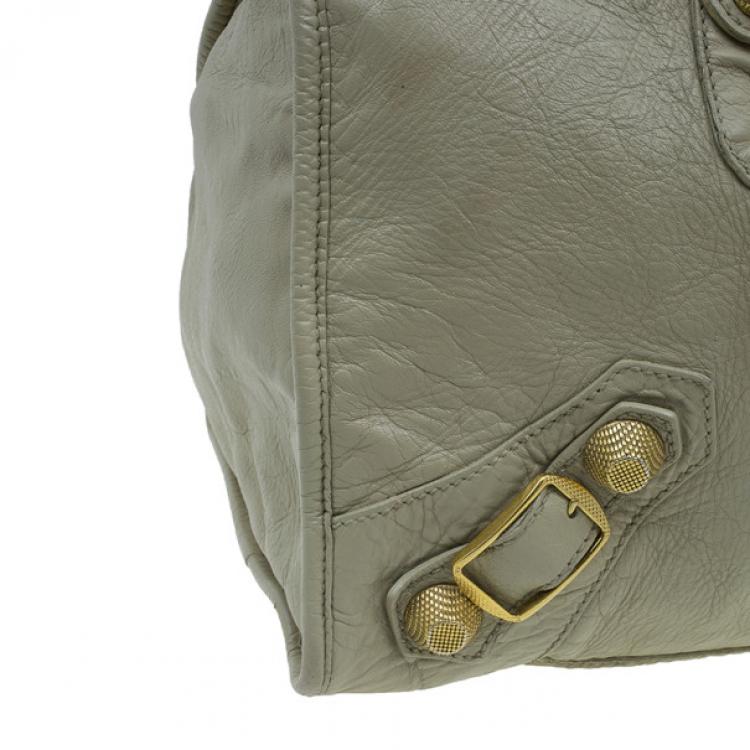 Pre Owned Balenciaga Beige Lambskin Giant Work Bag