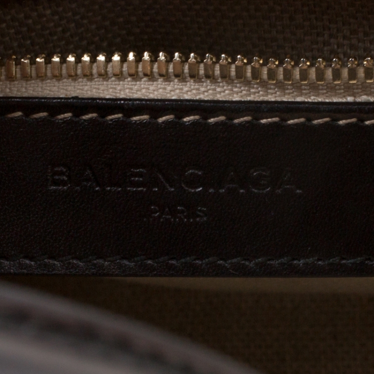Pre Owned Balenciaga Black Leather Top Handle Bag