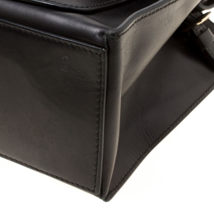 Pre Owned Balenciaga Black Leather Top Handle Bag