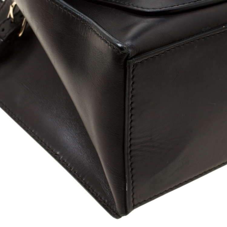Pre Owned Balenciaga Black Leather Top Handle Bag