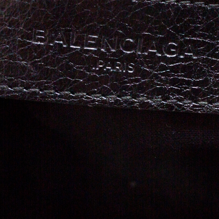 Pre Owned Balenciaga Black Leather City Silver Hardware Top Handle Bag