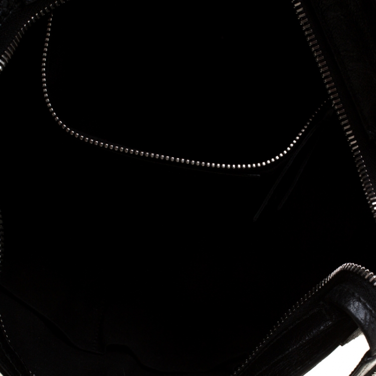 Pre Owned Balenciaga Black Leather City Silver Hardware Top Handle Bag