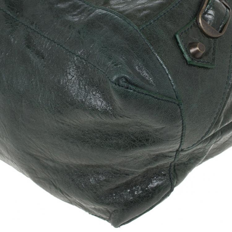 Pre Owned Balenciaga Green Lambskin Classic Day