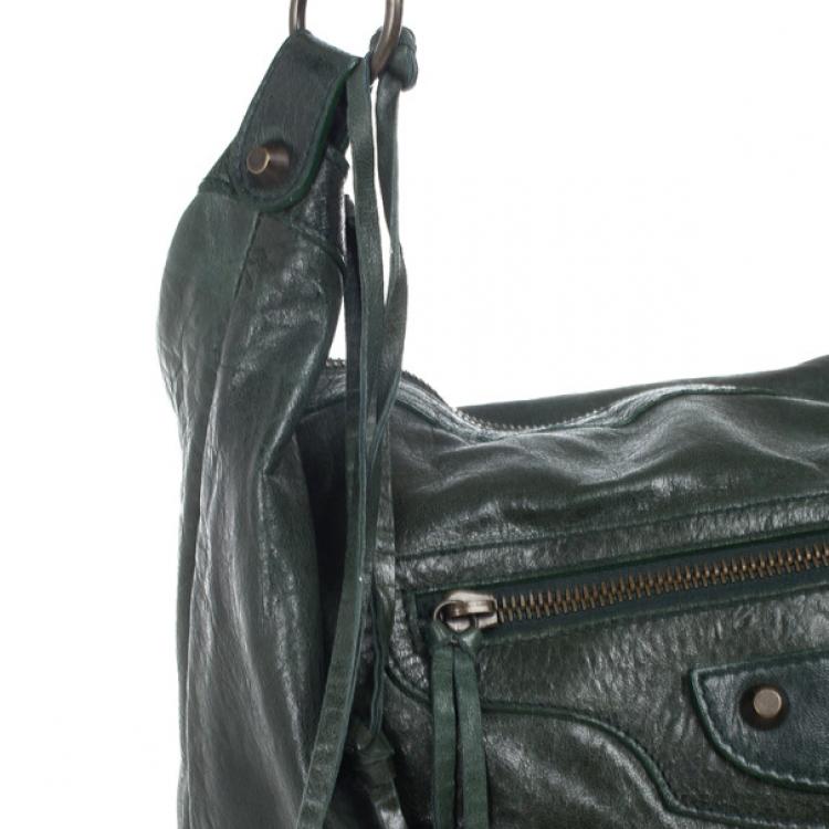 Pre Owned Balenciaga Green Lambskin Classic Day