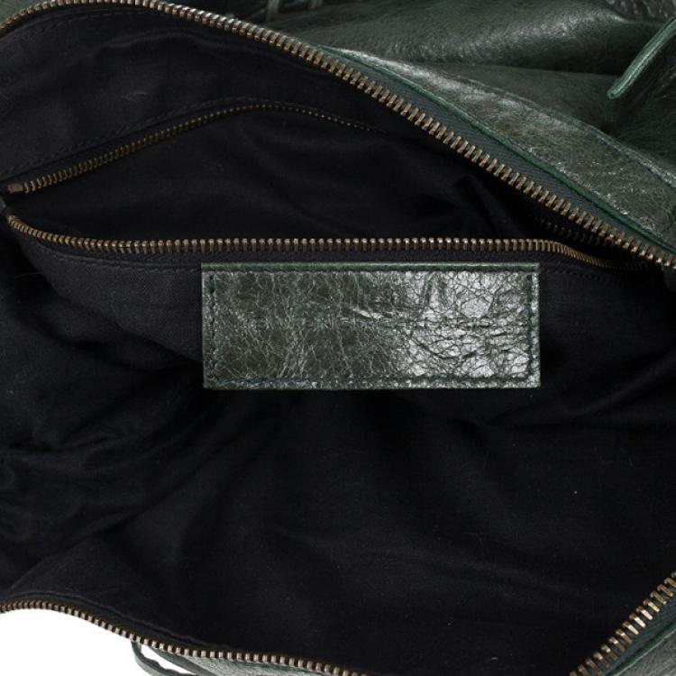 Pre Owned Balenciaga Green Lambskin Classic Day