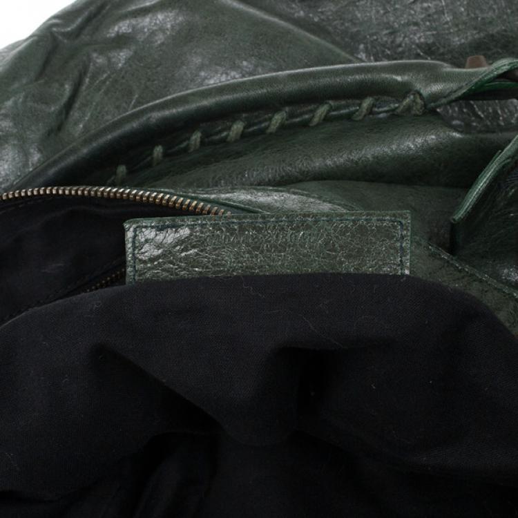 Pre Owned Balenciaga Green Lambskin Classic Day