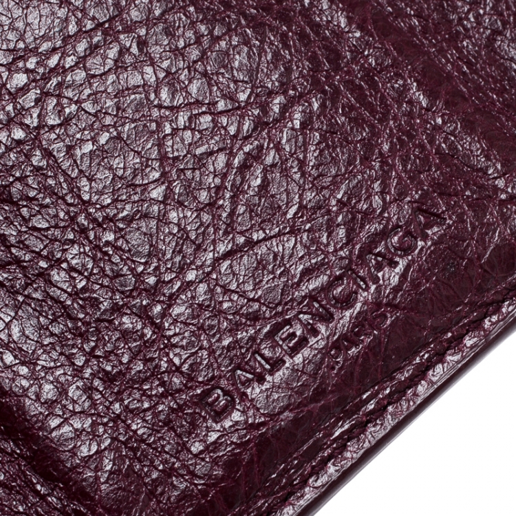 Pre Owned Balenciaga Grenat Leather City Wallet
