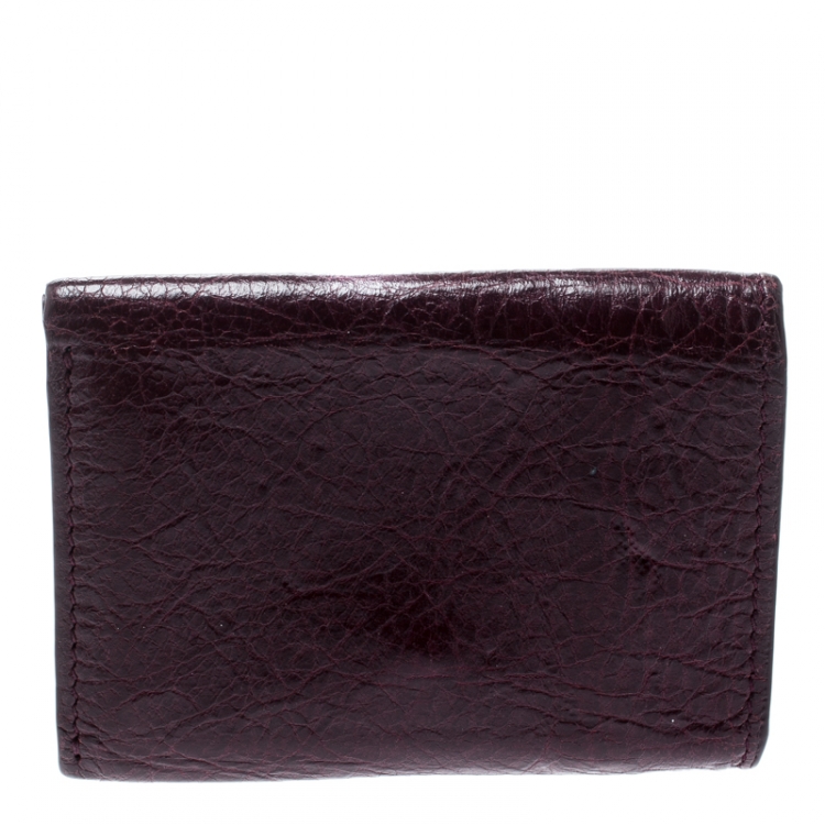 Pre Owned Balenciaga Grenat Leather City Wallet
