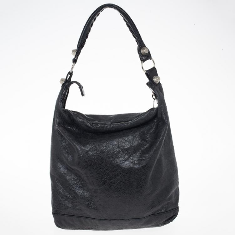 Pre Owned Balenciaga Black Lambskin Giant Day