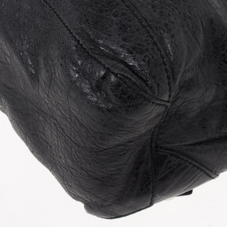 Pre Owned Balenciaga Black Lambskin Giant Day