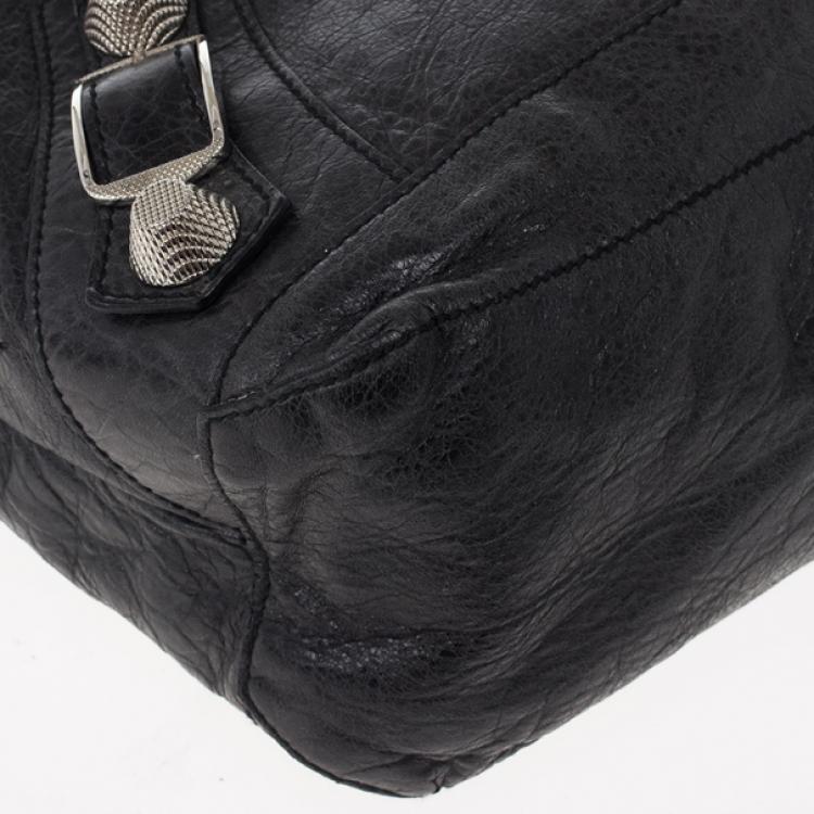 Pre Owned Balenciaga Black Lambskin Giant Day