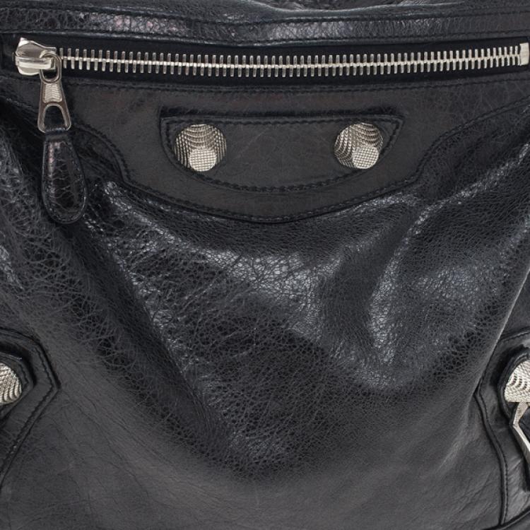 Pre Owned Balenciaga Black Lambskin Giant Day