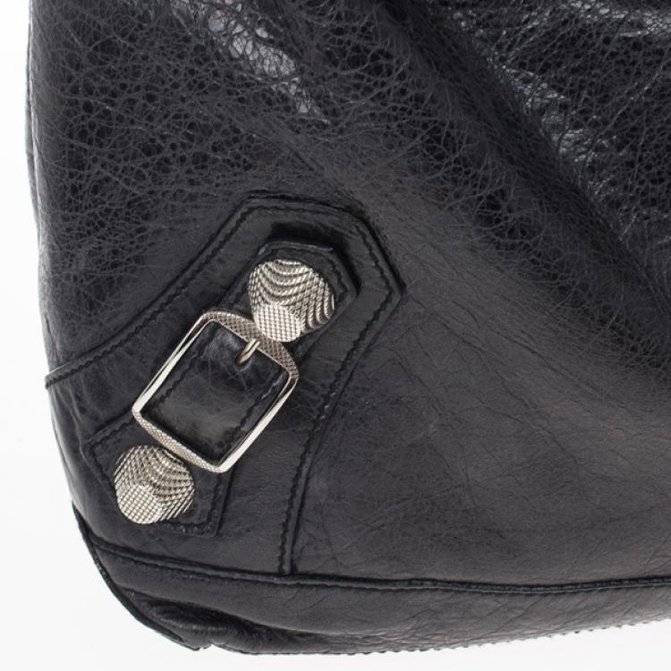 Pre Owned Balenciaga Black Lambskin Giant Day