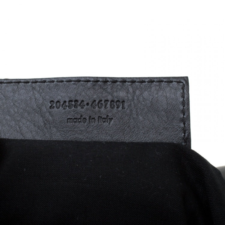 Pre Owned Balenciaga Anthracite Leather CGH Envelope Clutch