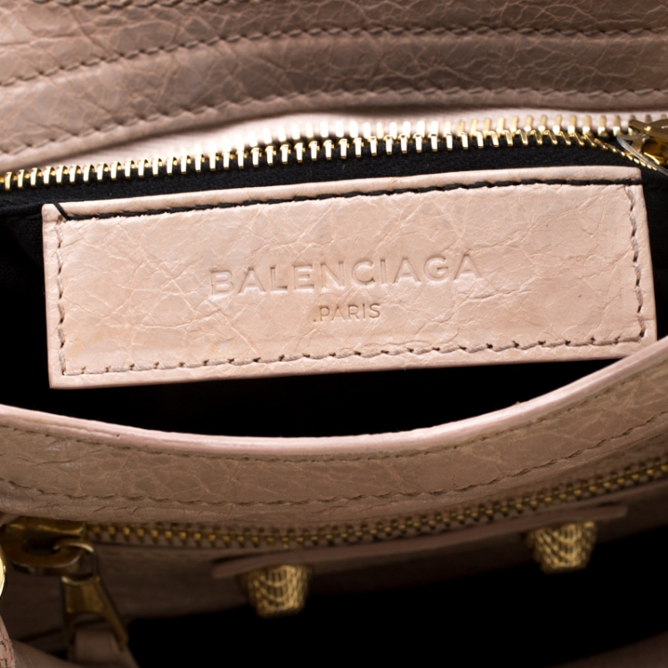Pre Owned  Balenciaga Beige Leather Mini Classic Edge City Bag
