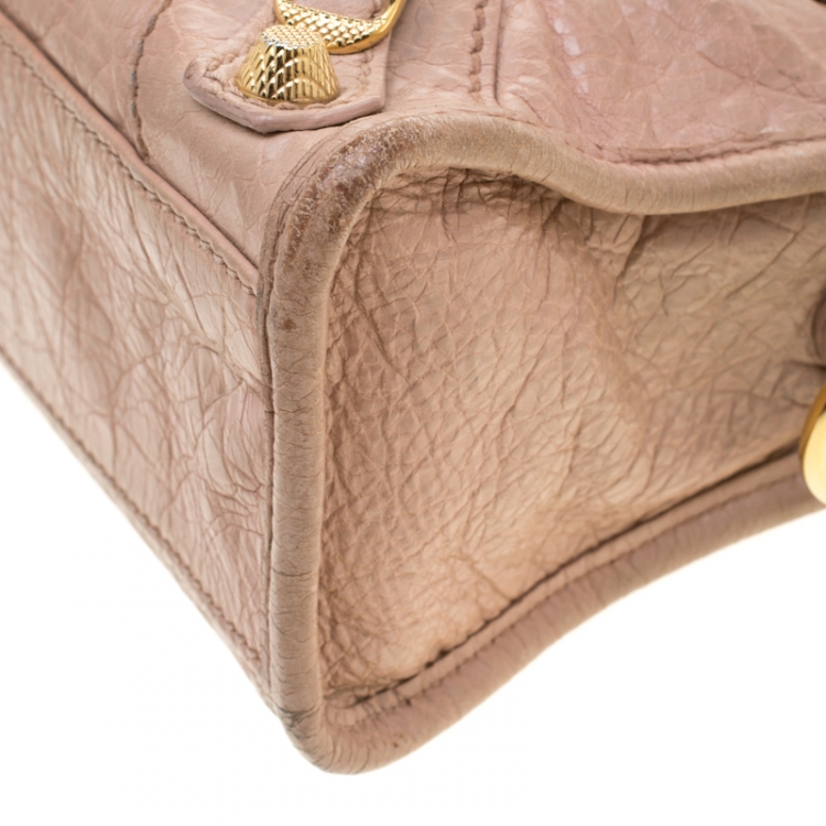 Pre Owned  Balenciaga Beige Leather Mini Classic Edge City Bag