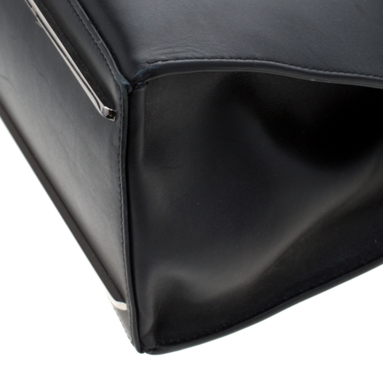 Pre Owned Balenciaga Black Leather Le Dix Cartable Top Handle Bag